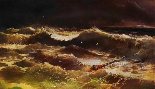 Ivan Aivazovsky storm night seascape Oil Paintings